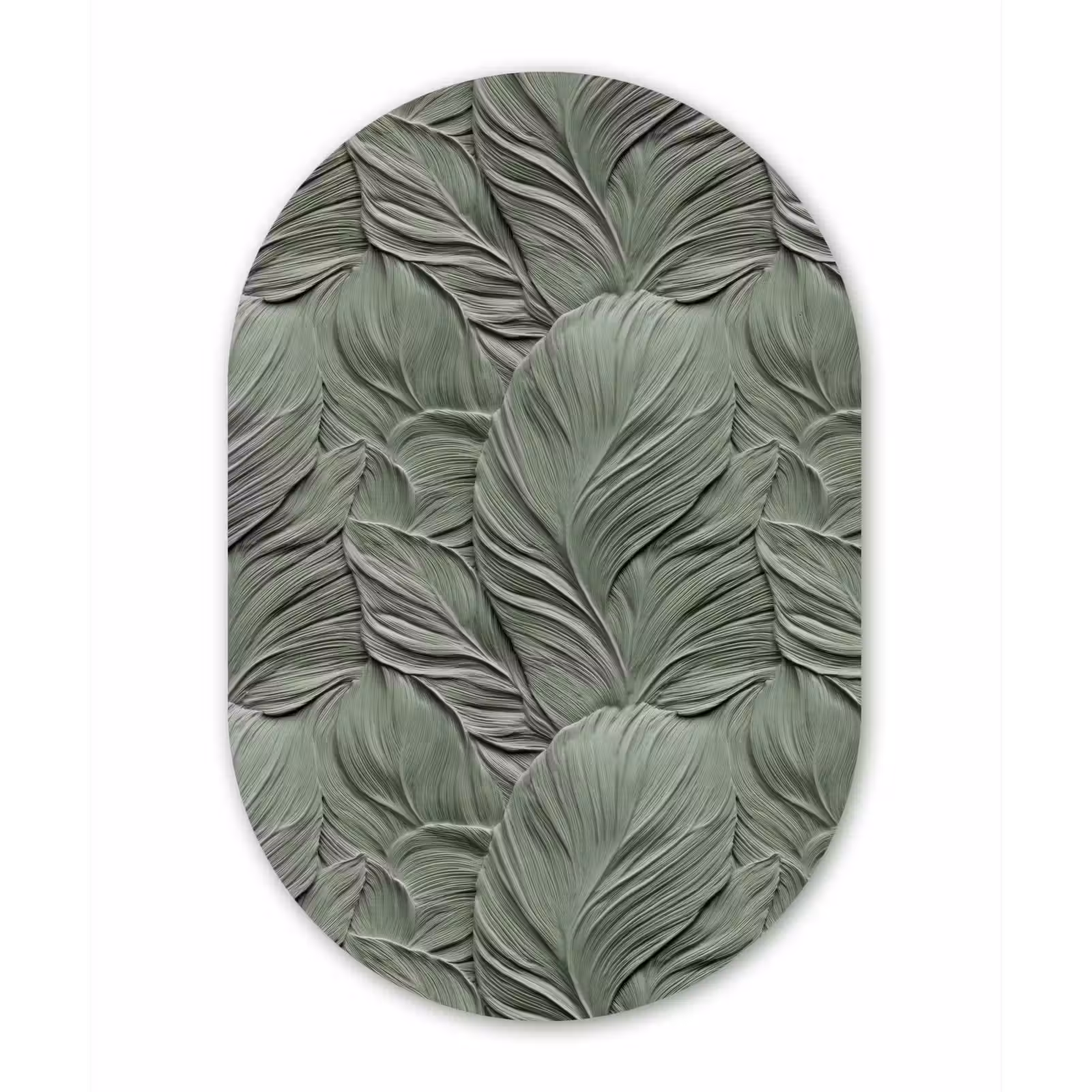 Muurovaal aluminium - Bladeren - Textuur - Groen — 1