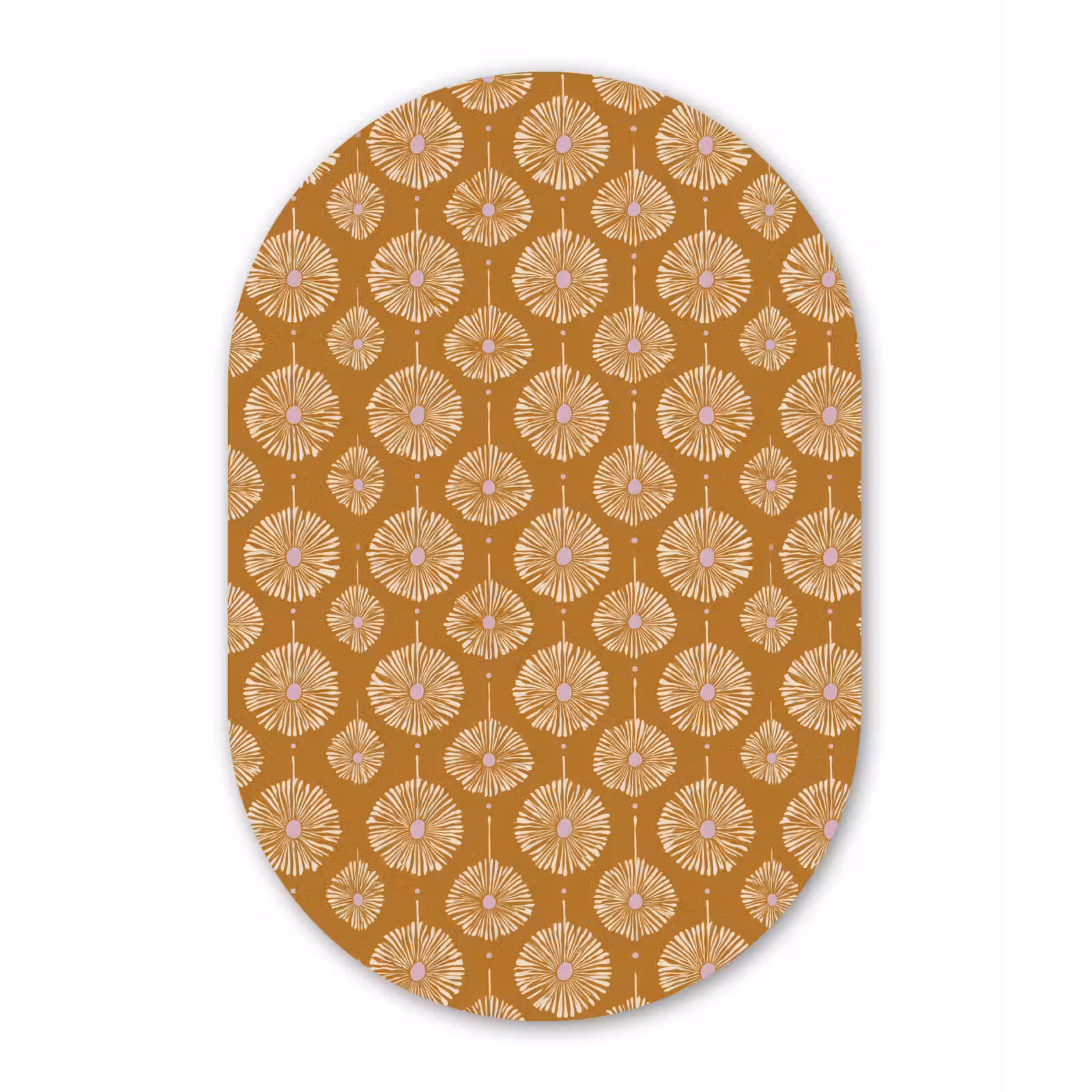 Muurovaal aluminium - Bloemen - Modern - Oker — 1
