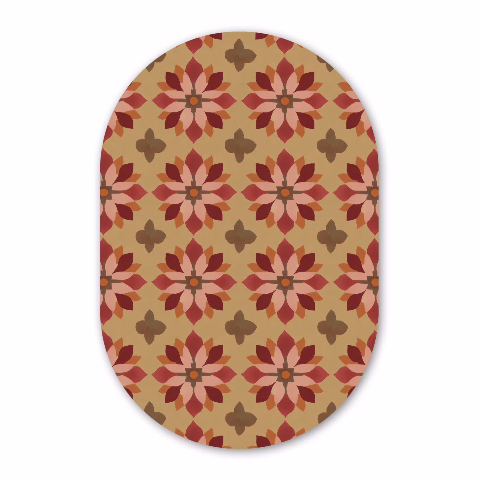 Muurovaal aluminium - Bloemen - Retro - Groen — 1