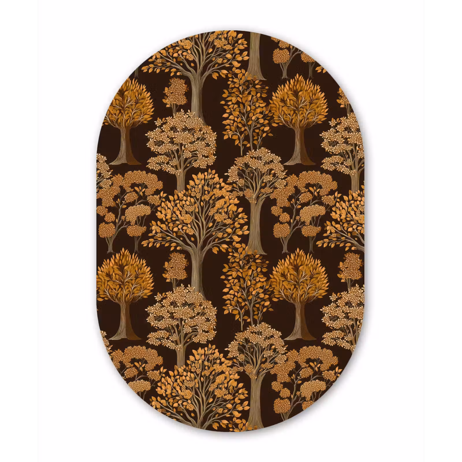 Muurovaal aluminium - Bomen - Patroon - Bruin — 1