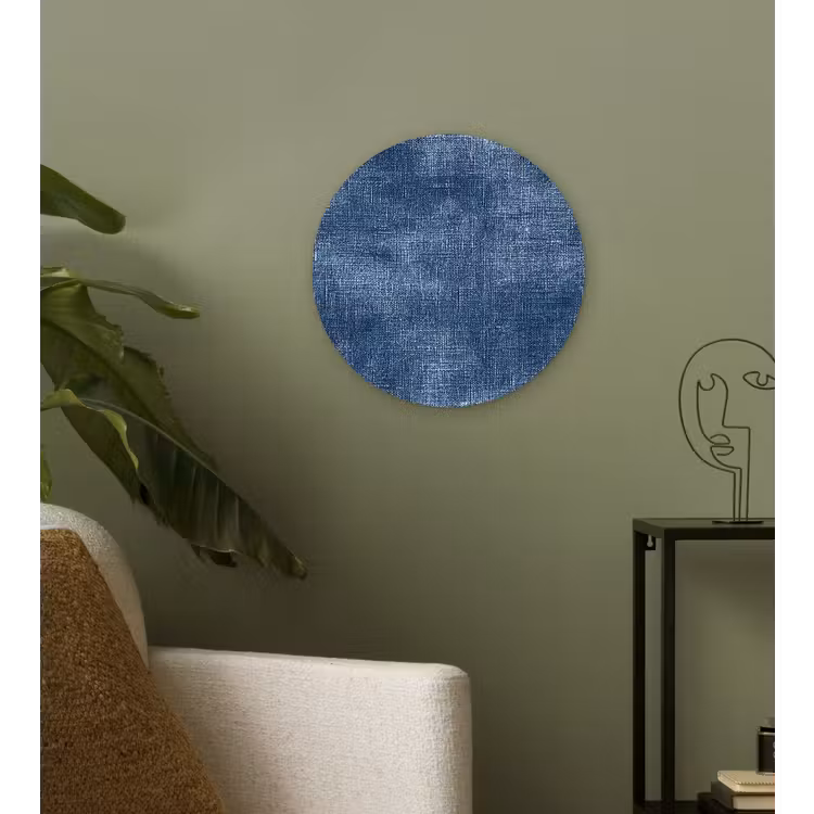 Muurcirkel - Linnen - Textuur - Patroon - Denim - Rustiek — 3