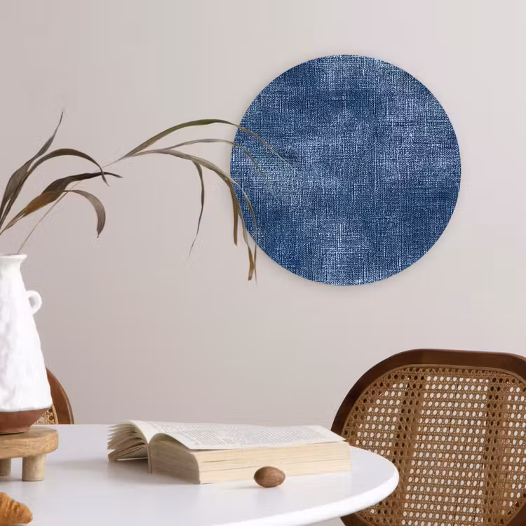 Muurcirkel - Linnen - Textuur - Patroon - Denim - Rustiek — 4