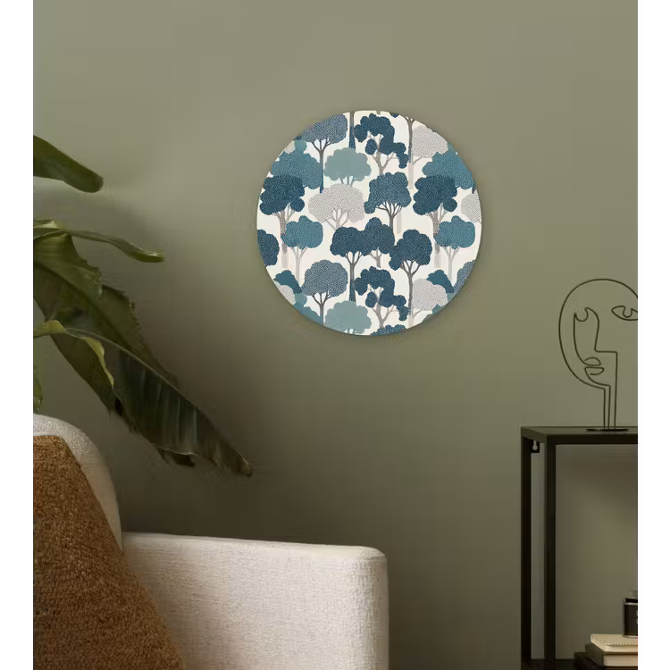 Muurcirkel - Modern - Bomen - Bos - Patroon - Blauw — 3