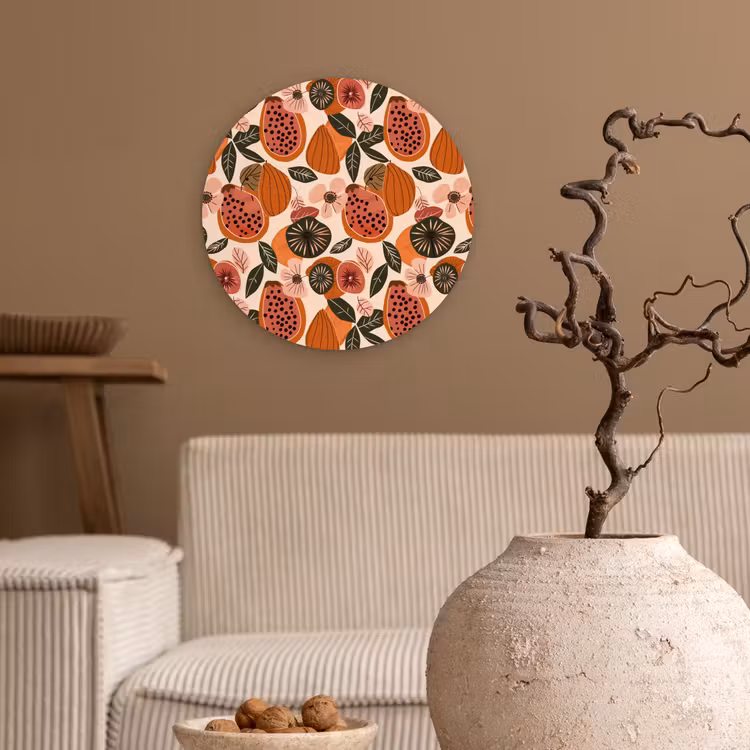 Muurcirkel - Papaja - Bloesem - Oranje — 2