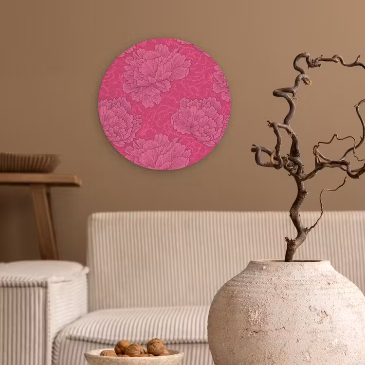 Muurcirkel - Pioenrozen - Energiek - Roze — 2