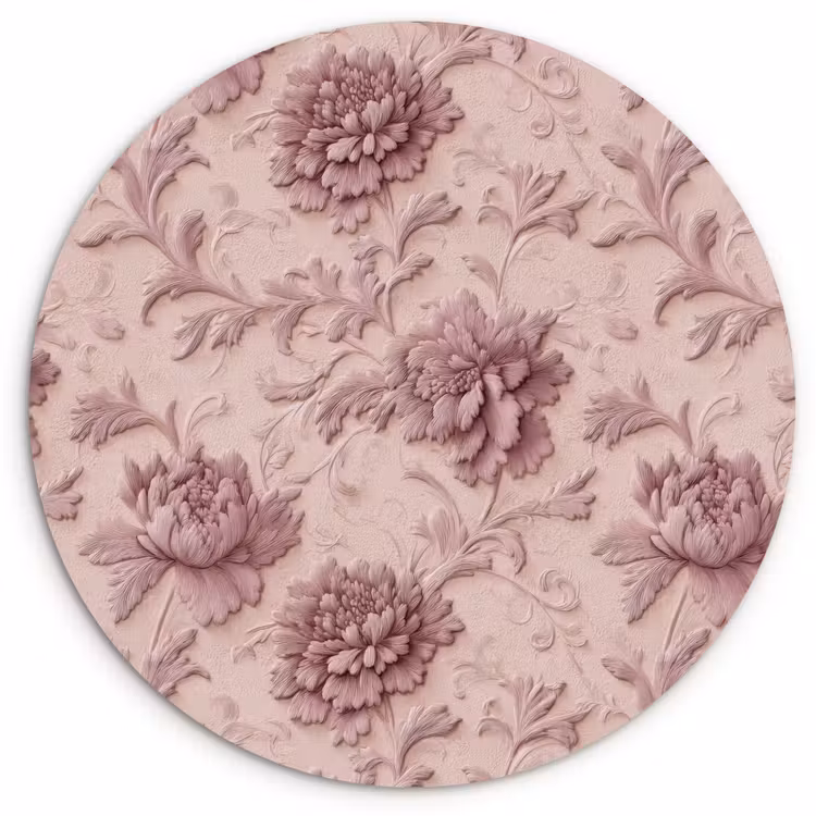 Muurcirkel - Reliëf - Pioenrozen - Roze — 1