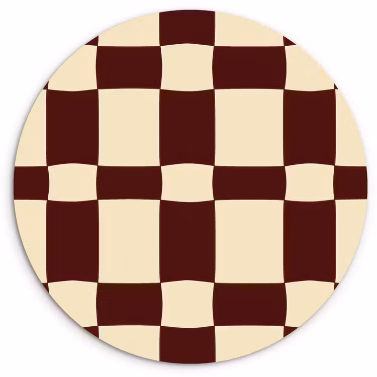 Muurcirkel - Retro - Patroon - Bruin — 1