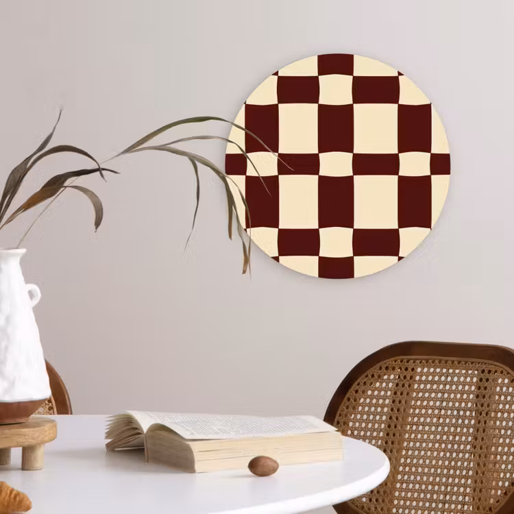 Muurcirkel - Retro - Patroon - Bruin — 4