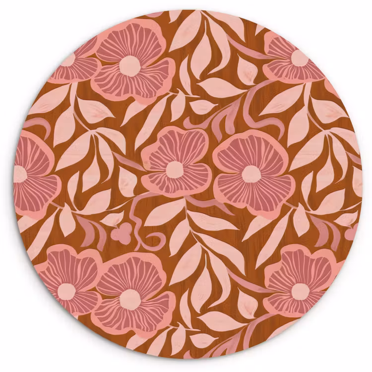 Muurcirkel - Sfeer - Bloemen - Roze — 1
