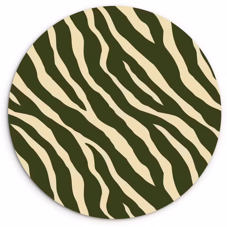Muurcirkel - Zebra - Patroon - Groen — 1