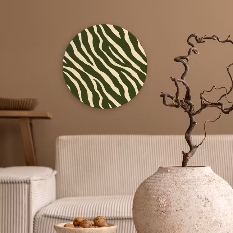 Muurcirkel - Zebra - Patroon - Groen — 2