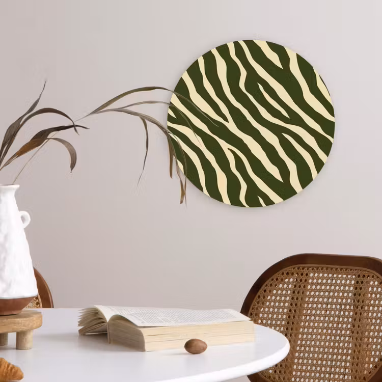 Muurcirkel - Zebra - Patroon - Groen — 4