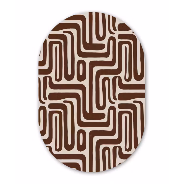 Muurovaal aluminium - Abstract - Patroon - Bruin — 1