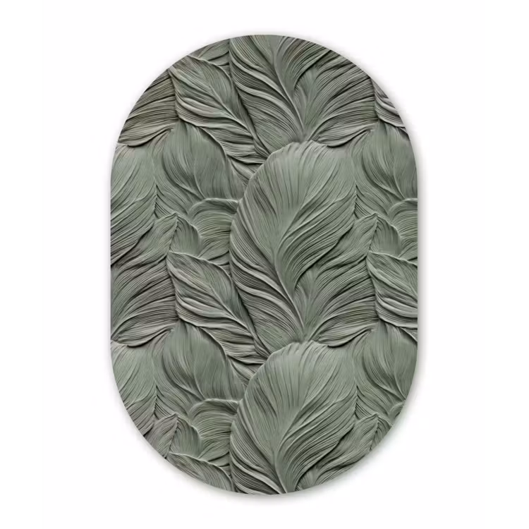 Muurovaal aluminium - Bladeren - Textuur - Groen — 1