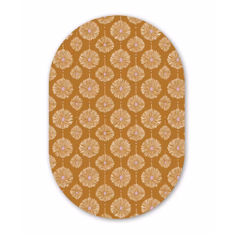 Muurovaal aluminium - Bloemen - Modern - Oker — 1