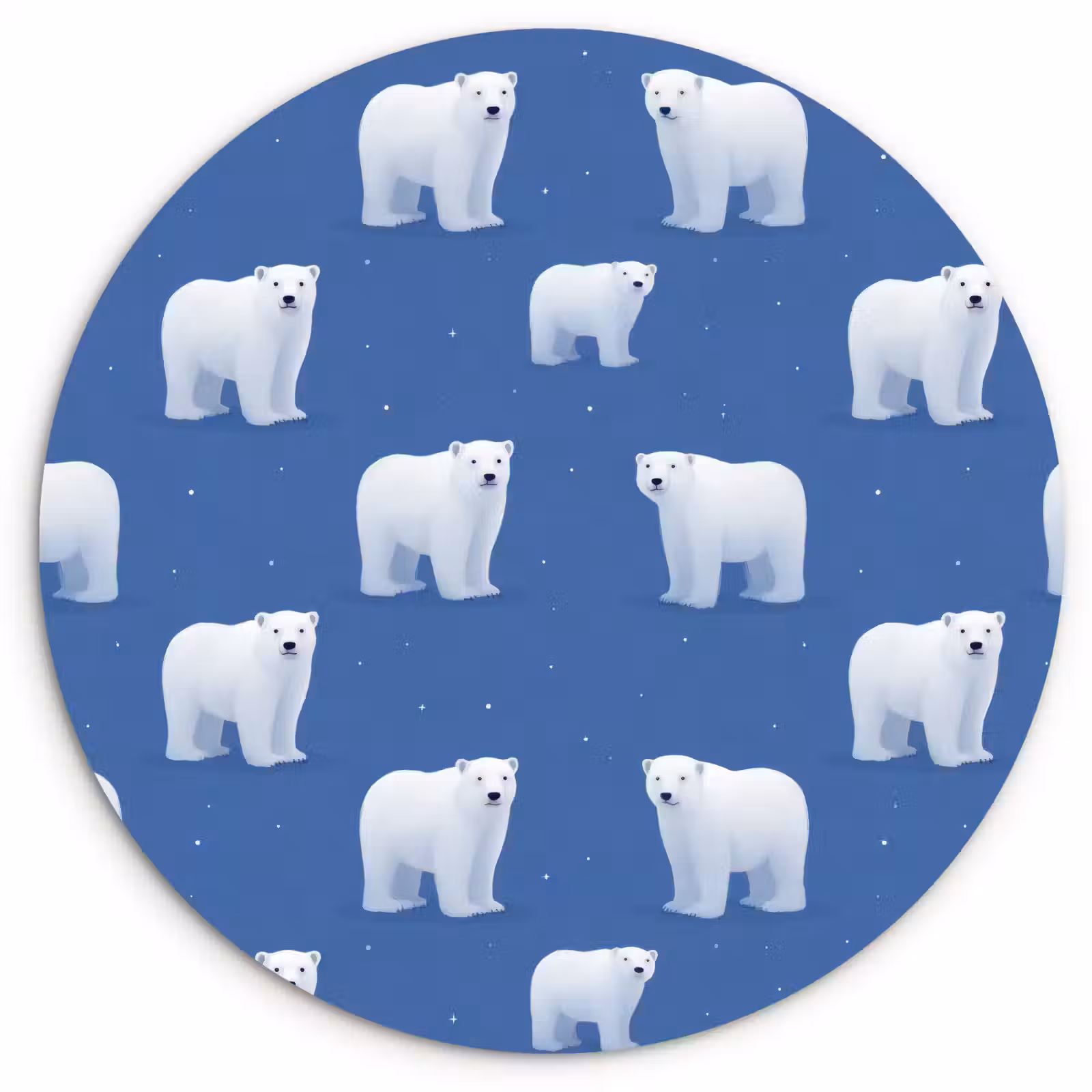 Muurcirkel - IJsbeer - Patroon - Blauw — 1