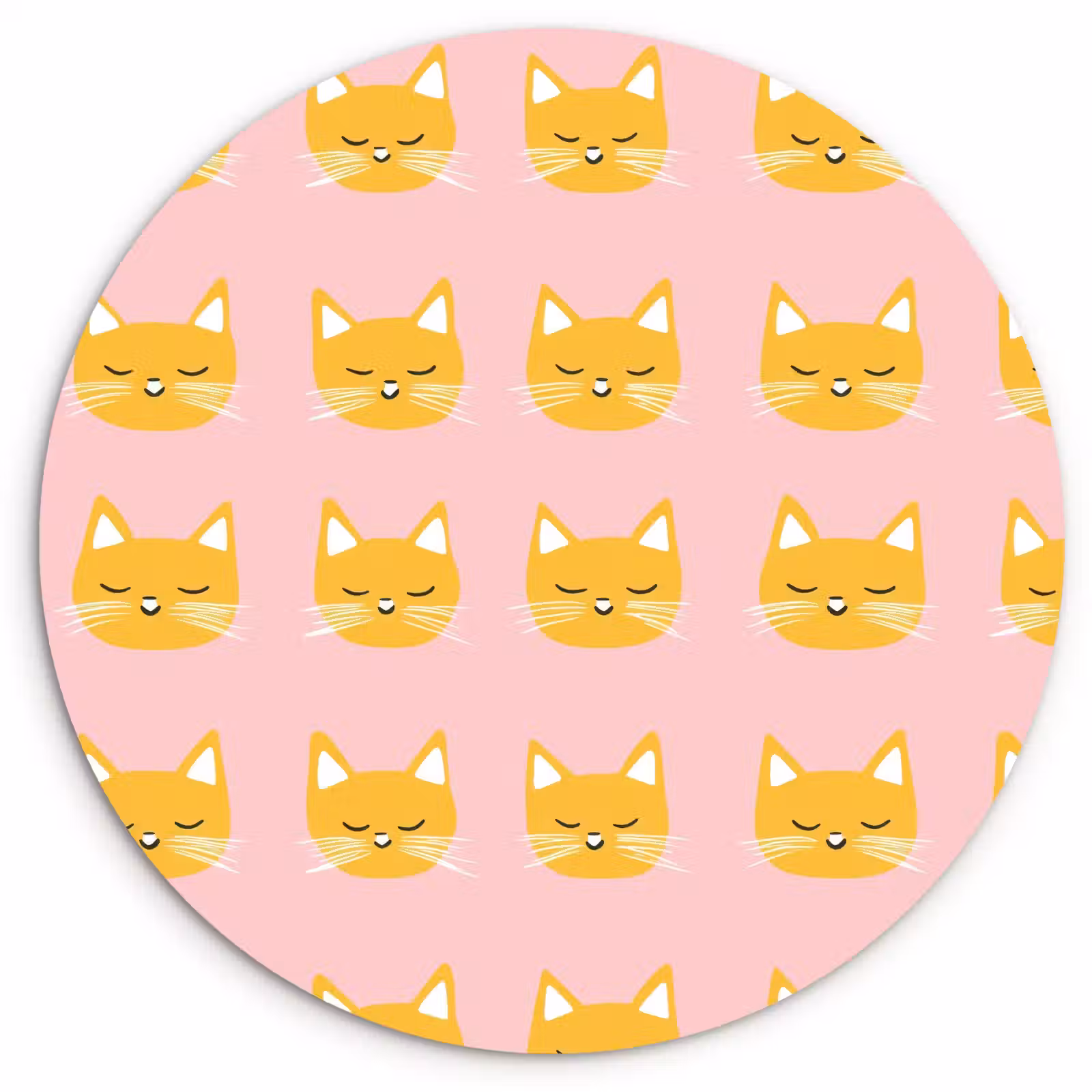 Muurcirkel - Katten - Patroon - Roze — 1
