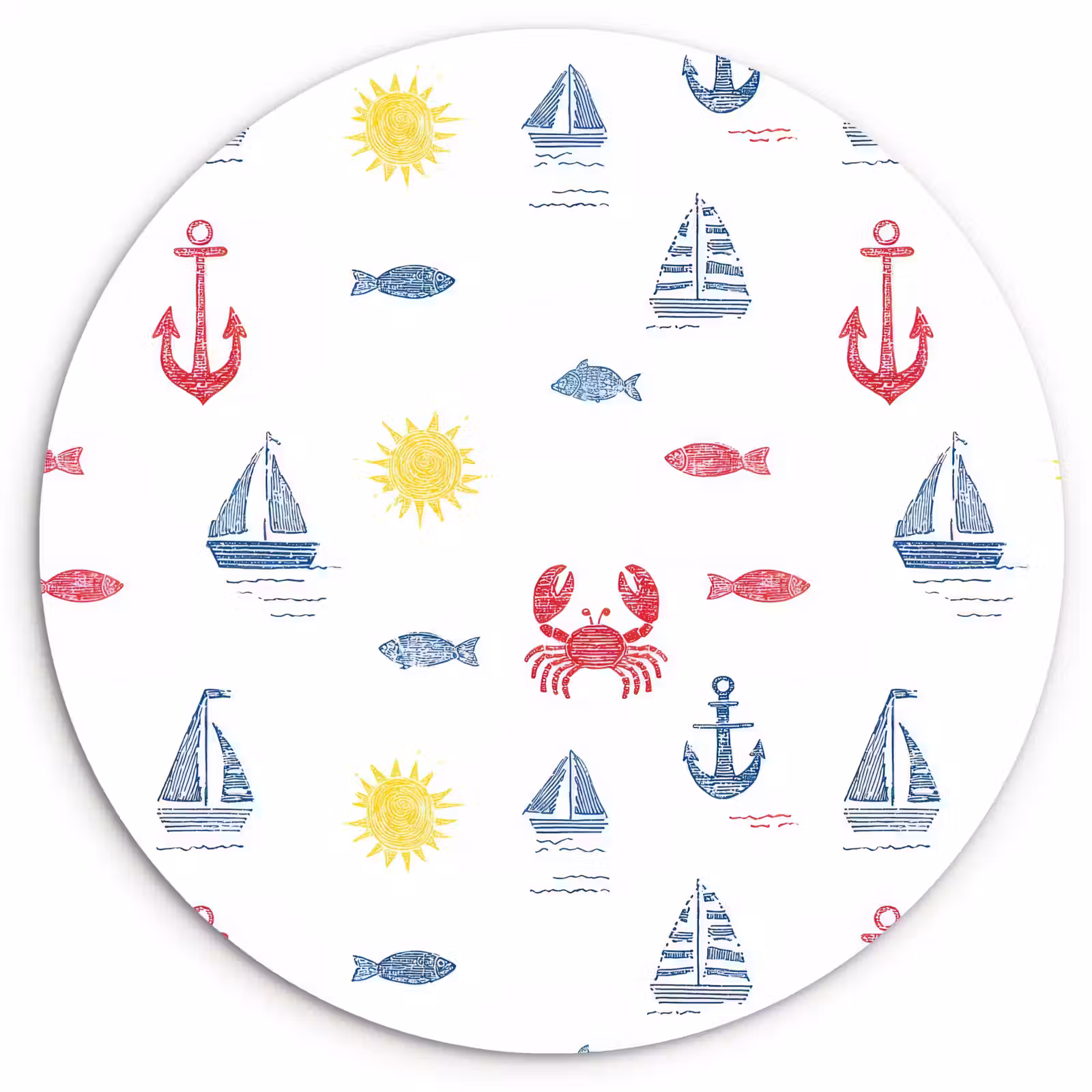 Muurcirkel - Nautisch - Illustraties - Kleurrijk — 1