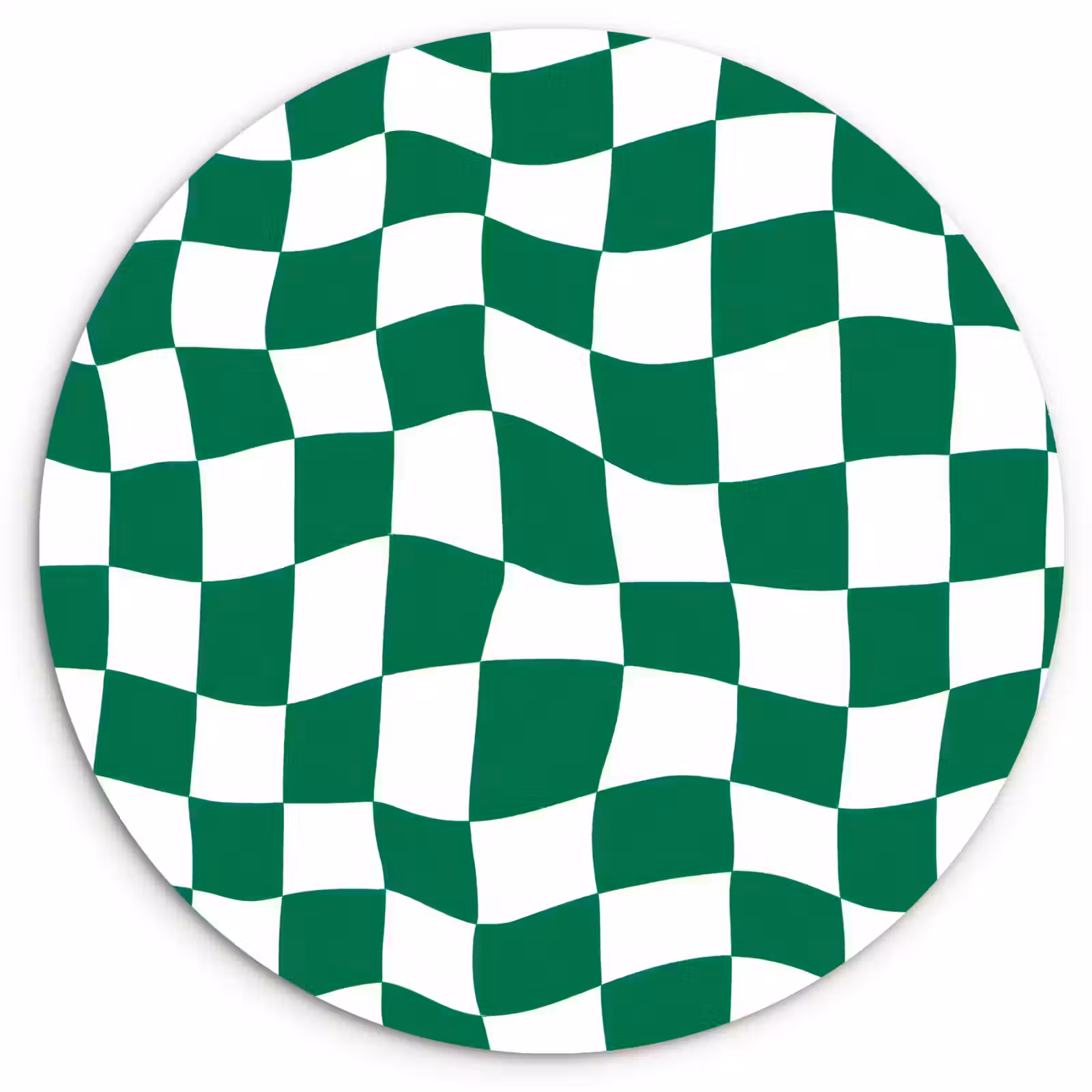Muurcirkel - Schaakbord - Golvend - Groen — 1