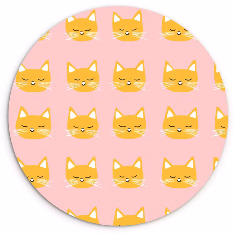Muurcirkel - Katten - Patroon - Roze — 1