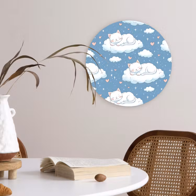 Muurcirkel - Kitten - Wolken - Blauw — 4