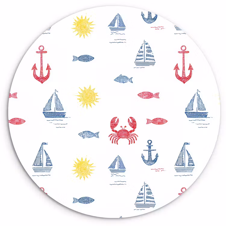 Muurcirkel - Nautisch - Illustraties - Kleurrijk — 1