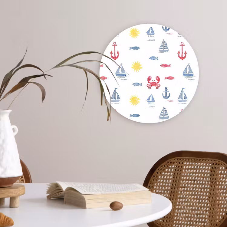 Muurcirkel - Nautisch - Illustraties - Kleurrijk — 4
