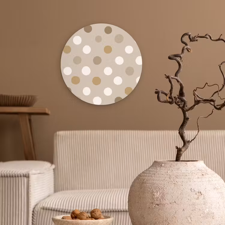 Muurcirkel - Polka - Dots - Beige — 2