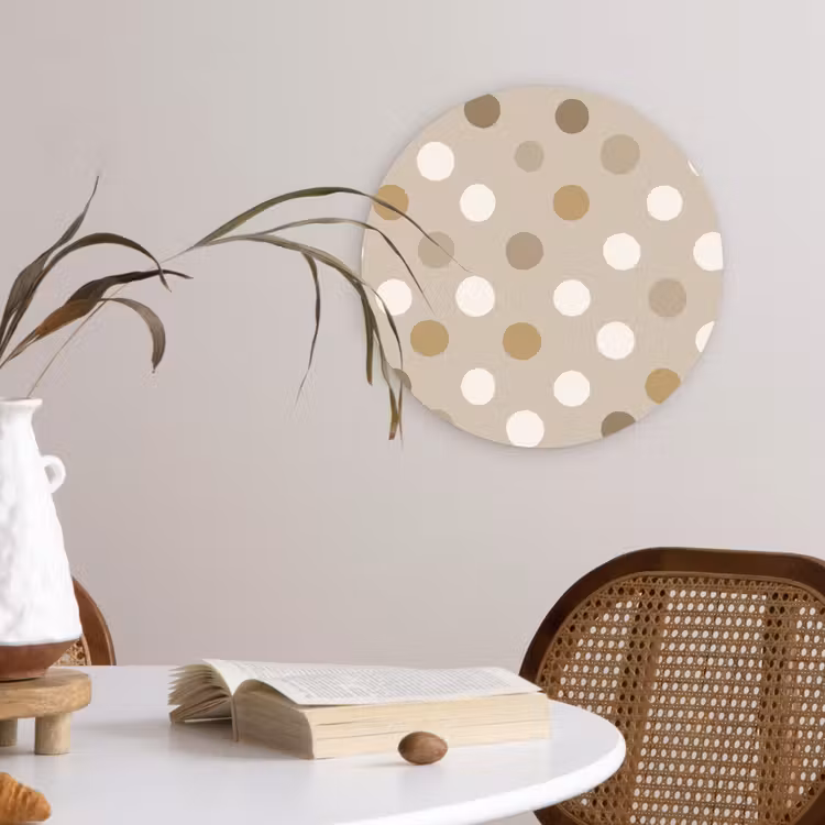 Muurcirkel - Polka - Dots - Beige — 4