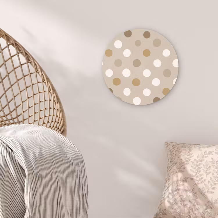 Muurcirkel - Polka - Dots - Beige — 5