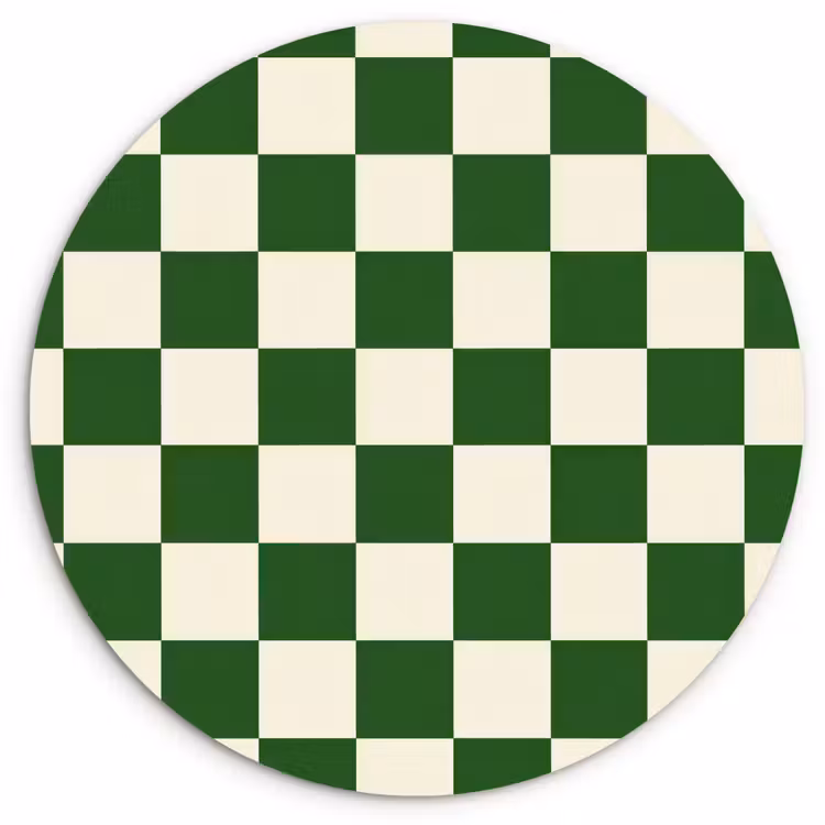 Muurcirkel - Schaakbord - Patroon - Groen — 1