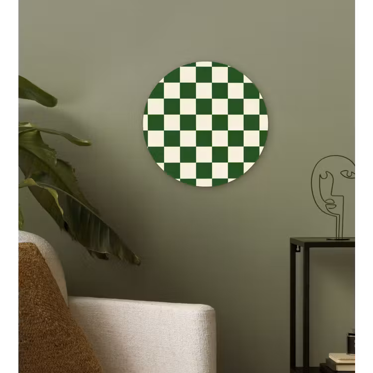 Muurcirkel - Schaakbord - Patroon - Groen — 3