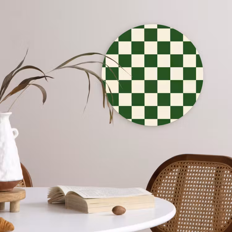Muurcirkel - Schaakbord - Patroon - Groen — 4