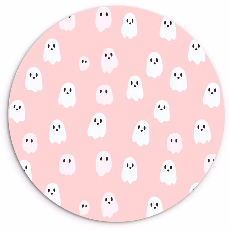 Muurcirkel - Spookjes - Patroon - Roze — 1