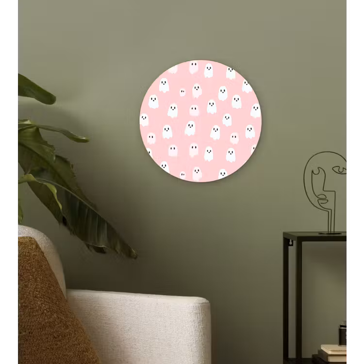 Muurcirkel - Spookjes - Patroon - Roze — 3