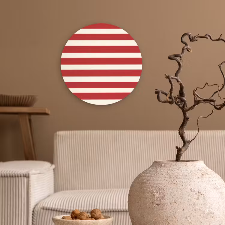 Muurcirkel - Strepen - Patroon - Rood — 2