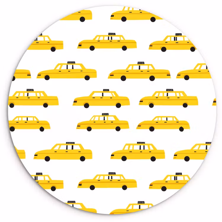 Muurcirkel - Taxi - Iconisch - Geel — 1