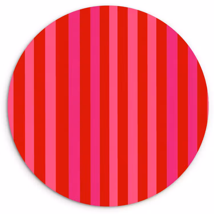 Muurcirkel - Verticaal - Strepen - Roze — 1