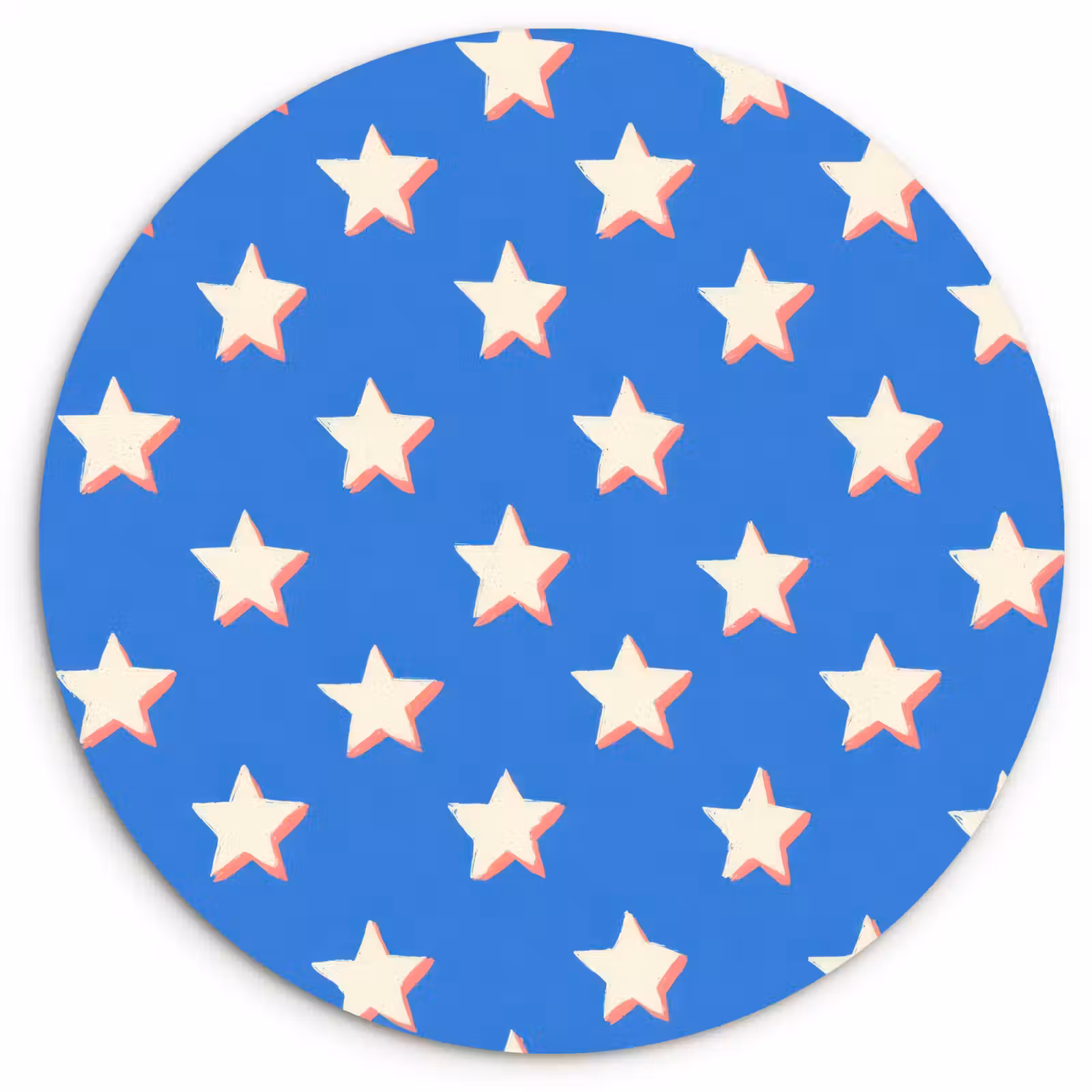 Muurcirkel - Sterren - Patroon - Blauw — 1