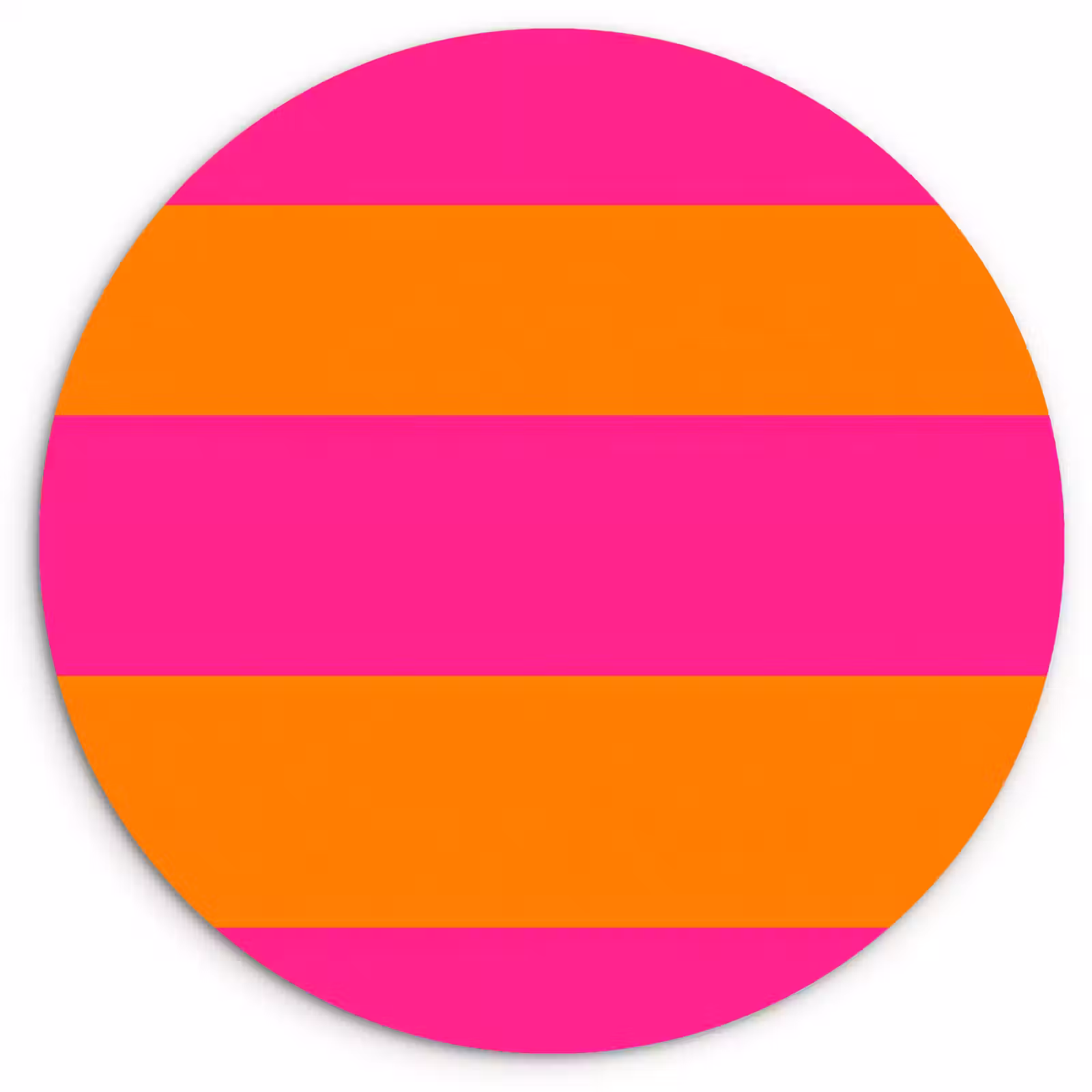 Muurcirkel - Strepen - Horizontaal - Roze — 1
