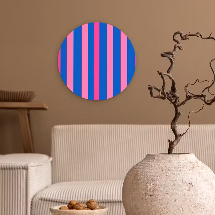 Muurcirkel - Modern - Optisch - Roze — 2