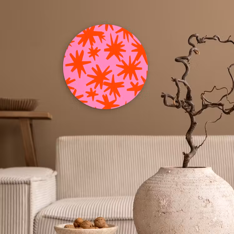 Muurcirkel - Modern - Sterren - Roze — 2