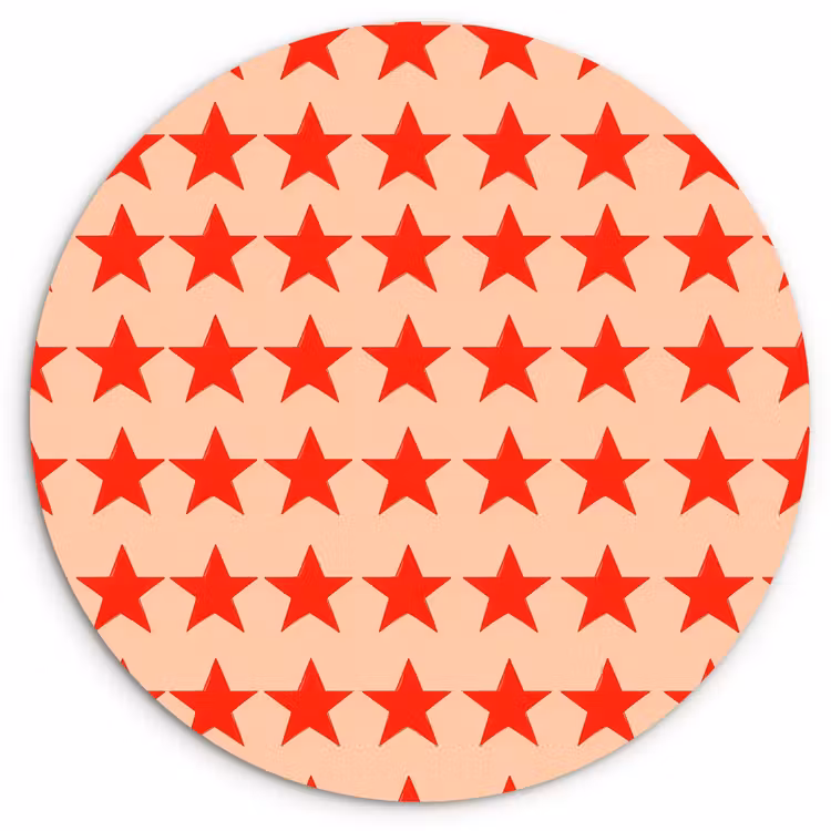Muurcirkel - Patroon - Sterren - Rood — 1
