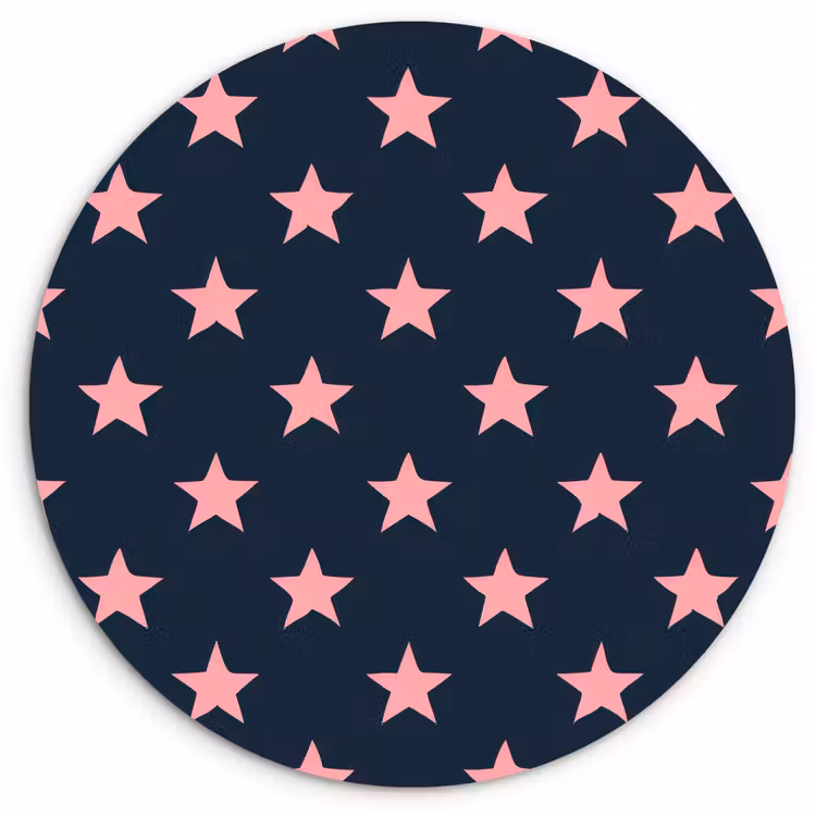 Muurcirkel - Patroon - Sterren - Roze — 1