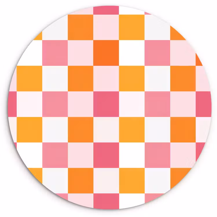 Muurcirkel - Patroon - Vierkant - Roze — 1