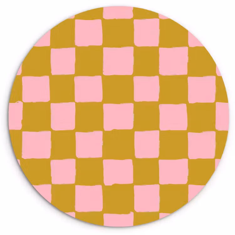 Muurcirkel - Patroon - Vierkant - Roze — 1