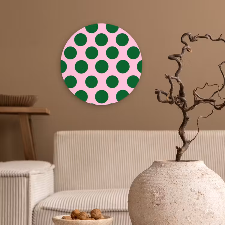 Muurcirkel - Polkadots - Patroon - Groen — 2