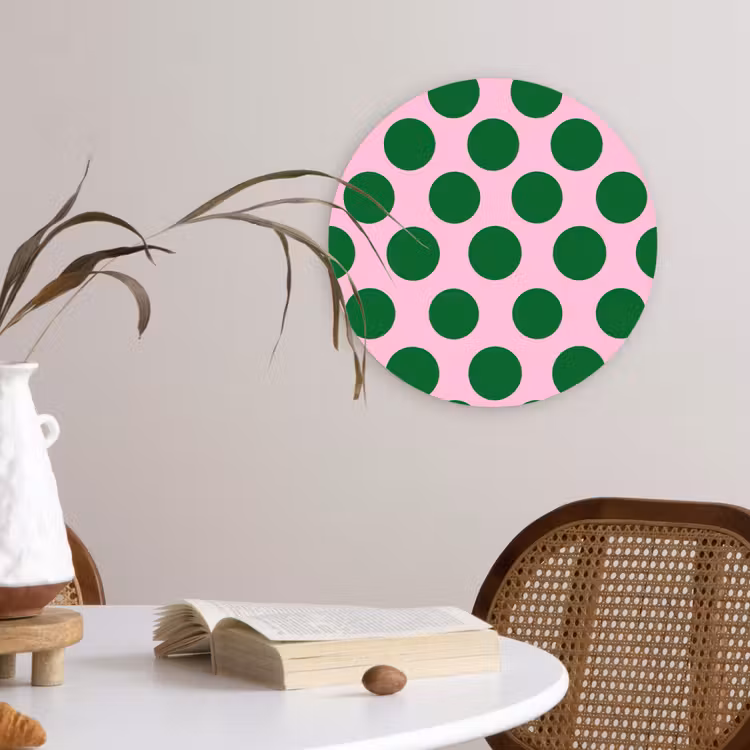 Muurcirkel - Polkadots - Patroon - Groen — 4