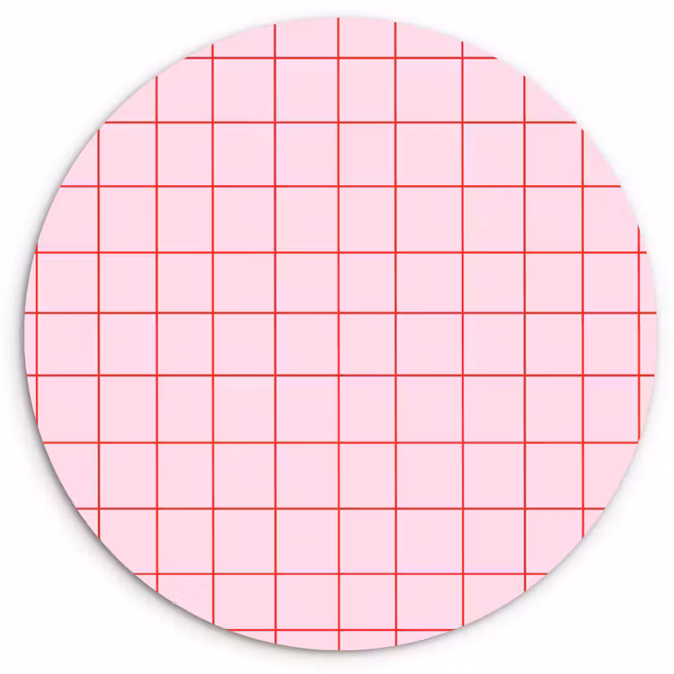 Muurcirkel - Raster - Patroon - Roze — 1