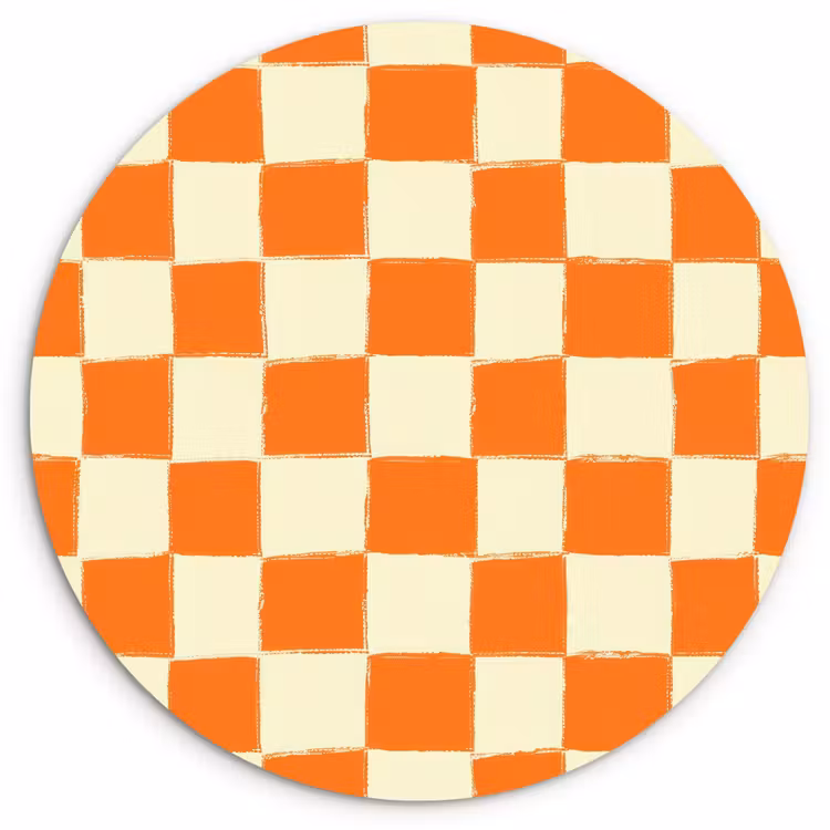 Muurcirkel - Schaak - Patroon - Oranje — 1